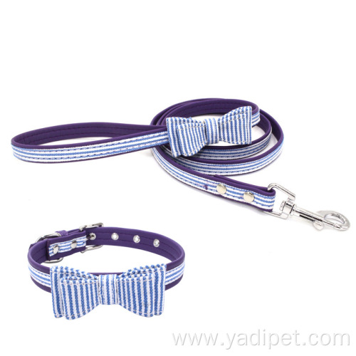 bow pet traction cord solid microfiber dog leash